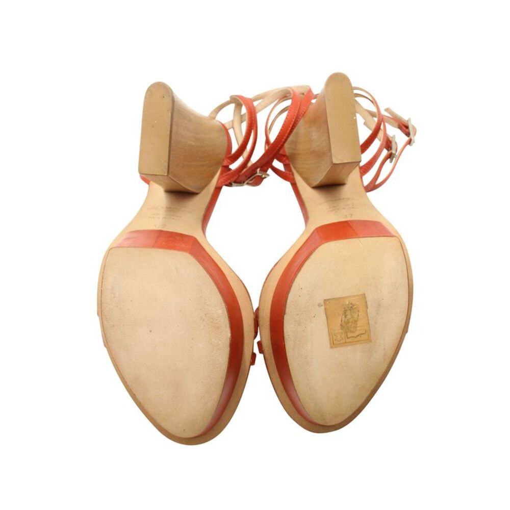 Dsquared2 Open Toe Block Heel Sandals In Orange L… - image 8